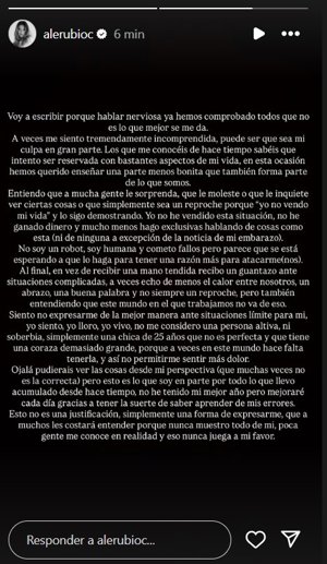 Comunicado Alejandra Rubio