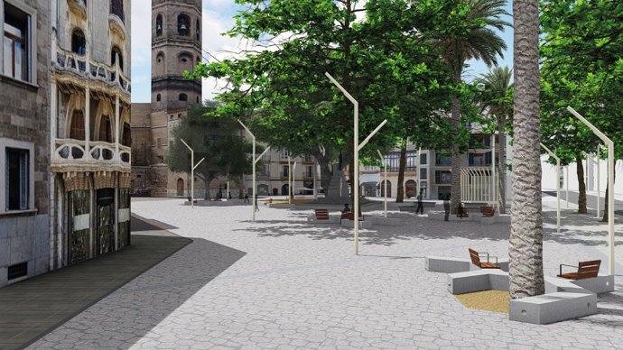 Render de la plaza del Mercat.