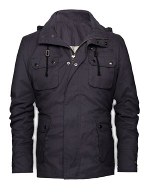 Trenka azul marino con capucha MANGO c.p.v