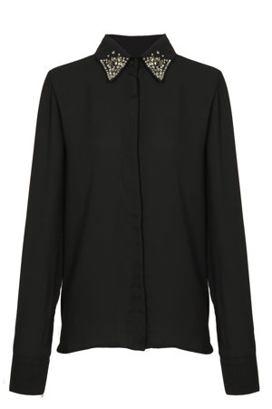 Camisa negra con detalles en el cuello EL ARMARIO DE LA TELE 49,90€