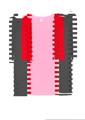 Vestido rojo con pliegues en el cuello MANGO 19,99€