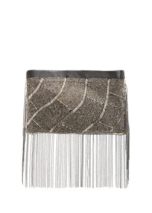 Clutch en ante con abalorios MANGO 39,99€