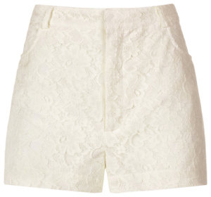 Shorts de talle alto en color crema H&M 19,95€