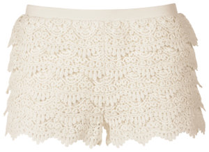 Shorts de encaje en color crema H&M 24,95€