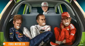Michael Schumacher, Fernando Alonso, Lewis Hamilton y Sebastian Vettel