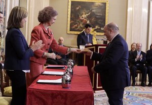 La Reina Sofía en un acto el día que imputan a la Infanta