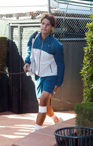 Rafa Nadal triunfante después de su partido con Carlos Berlocq