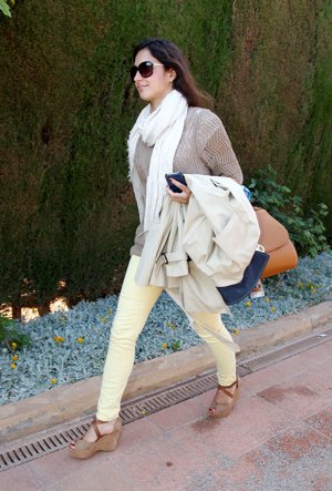 Xisca Perelló a la entrada del partido para ver a su novio