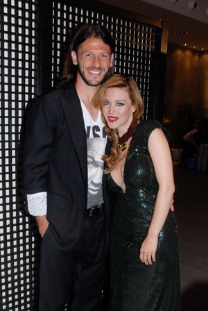 Evangelina Anderson junto a Martin Demichelis