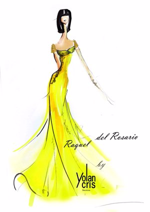 Boceto vestido de Raquel del Rosario para Eurovisión. Yolan Cris