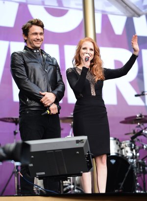 James Franco se unió a la moda de las mujeres junto a Jessica Chastain