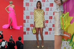 Getty:Jessica Hart, Arizona Muse y Bella Thorne con looks de colores neón