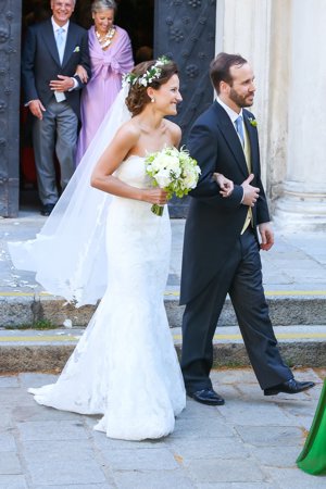 Los recién casados, radiantes