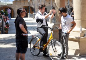 David Bustamante grabando el videoclip de su tema Feliz