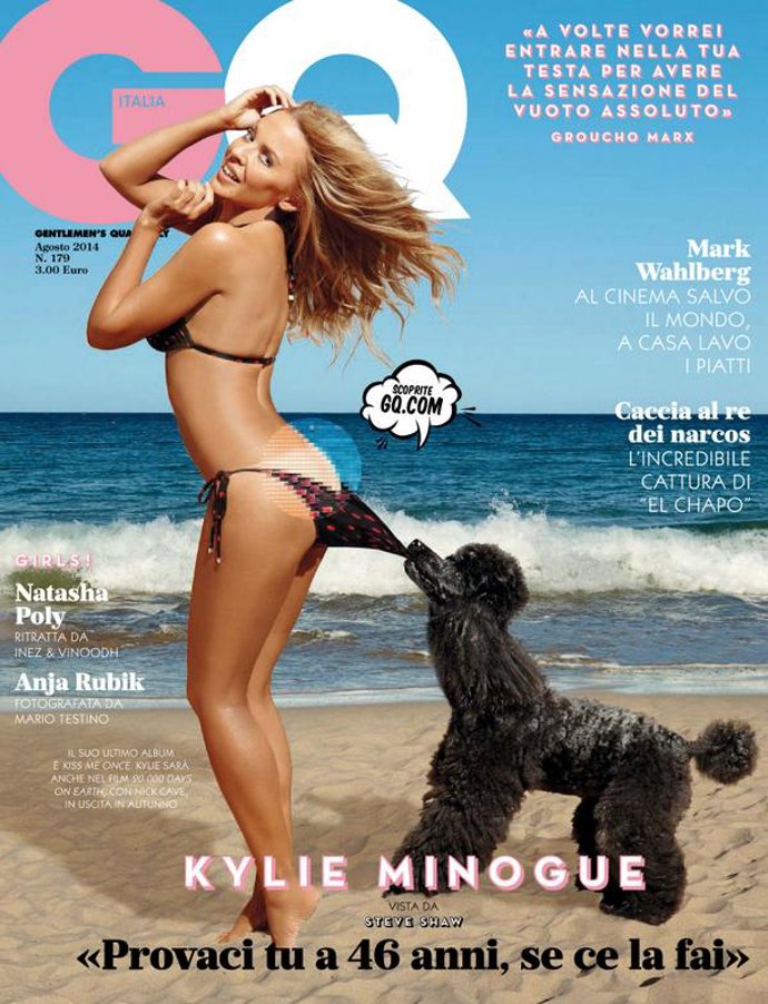 Kylie Minogue posa a lo Coppertone para GQ Italia