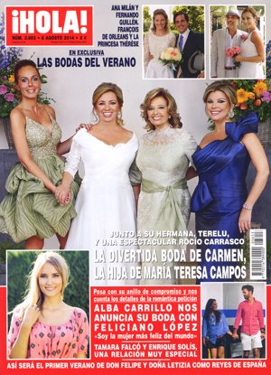 Portada ¡HOLA!, boda Carmen Borrego