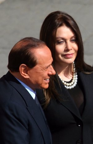 Silvio Berlusconi y la que fuera su esposa Veronica Lario