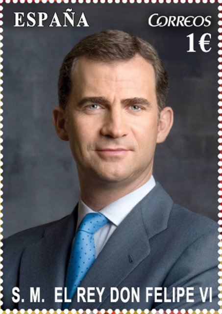 Rey Felipe VI, en sello 12 de octubre 2014 y enero 2015