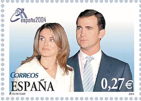 Felipe VI y Letizia, sello de como Príncipes de España en 2004 ahora en 2014 como Reyes