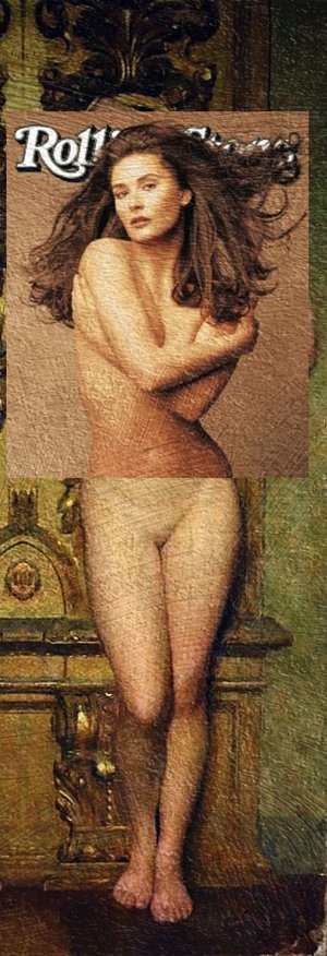 Demi Moore, Rolling Stone Magazine Febrero 1995 con Nudo Femminile de Giacomo Grosso