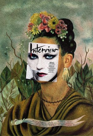 Kristen Stewart, Interview Magazine OctubreNoviembre 2009 con Autorretrato dedicado al Dr. Eloesser de Frida Kahlo