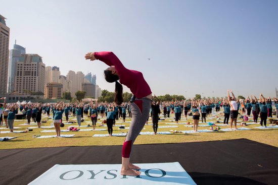 Una de las profesoras en el Yoga Day by Oysho que se ha celebrado en Dubái