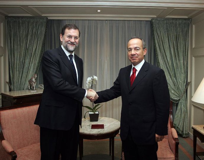 Mariano Rajoy traslada a Calderón que "México necesitaba de las políticas reformistas y de centro" del PAN