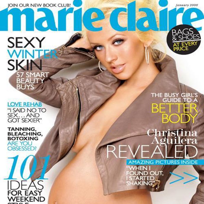 Christina Aguilera pide copias de sus fotos desnuda y embarazada para 'Marie Claire'