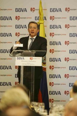 Uribe, durante su discurso