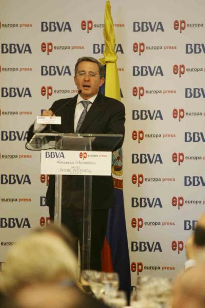 Uribe, durante su discurso