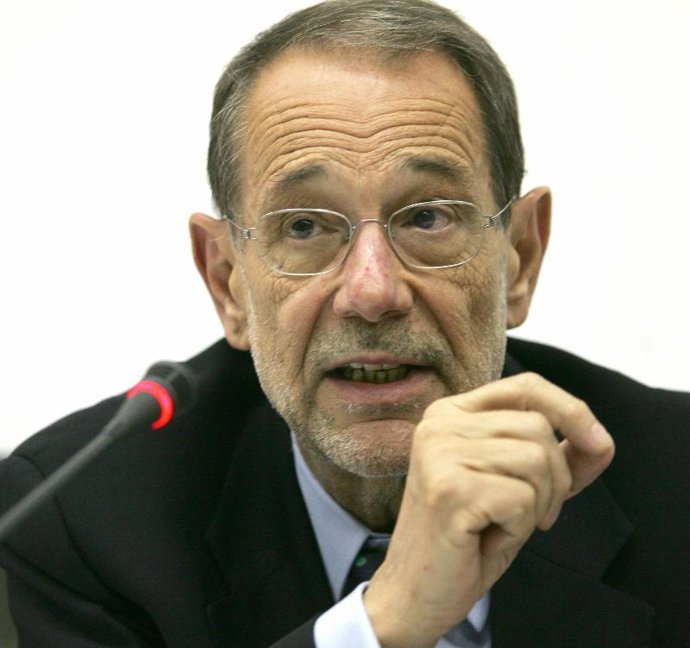 Javier Solana estuvo hoy en Madrid.