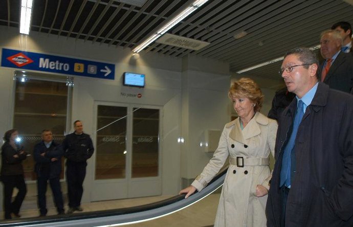 Gallardón y Aguirre, durante la inauguración.