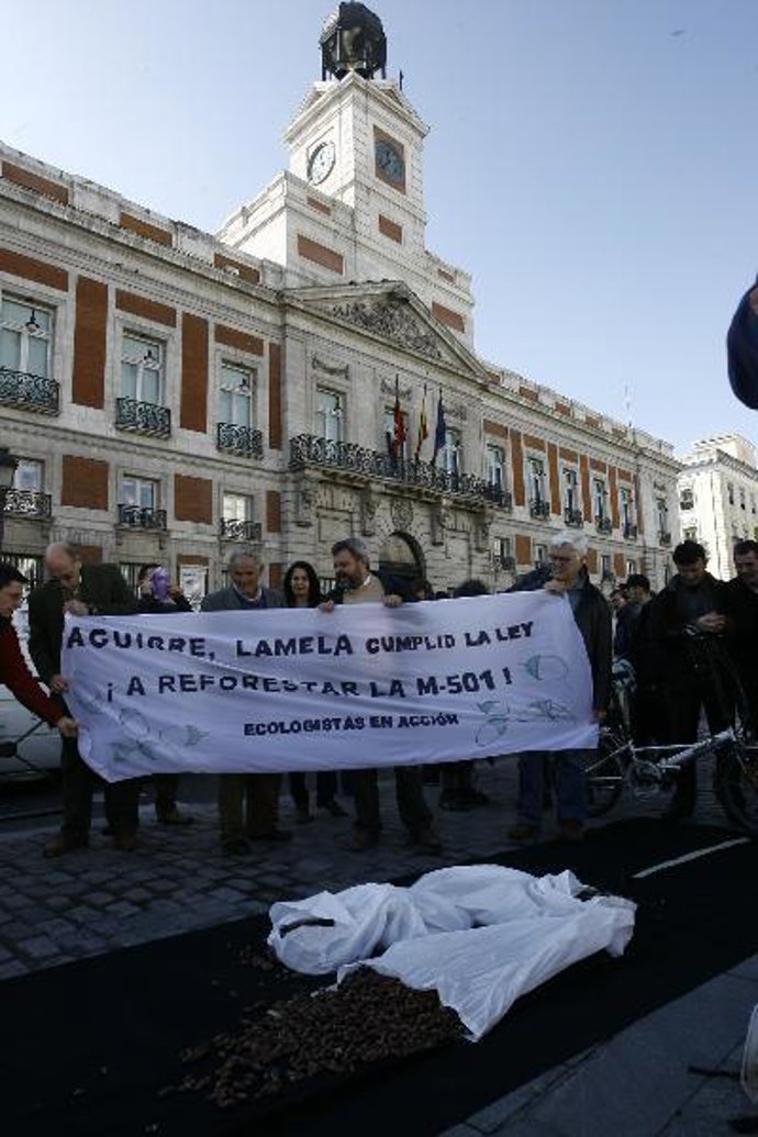 Los ecologistas en la Puerta de Sol de Madrid.