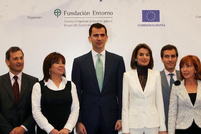 Los príncipes en la entrega de premios.