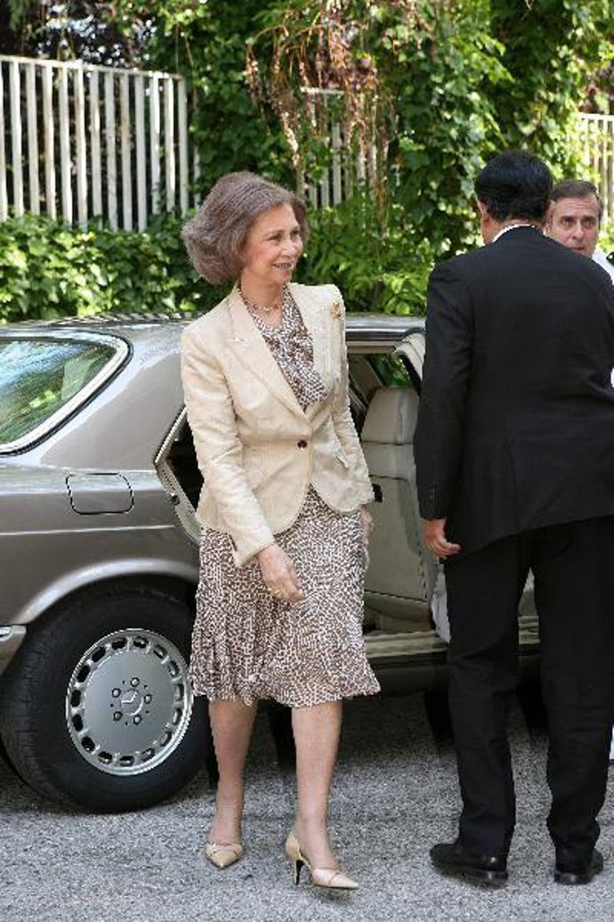 Doña Sofía, a su llegada para presidir la reunión.