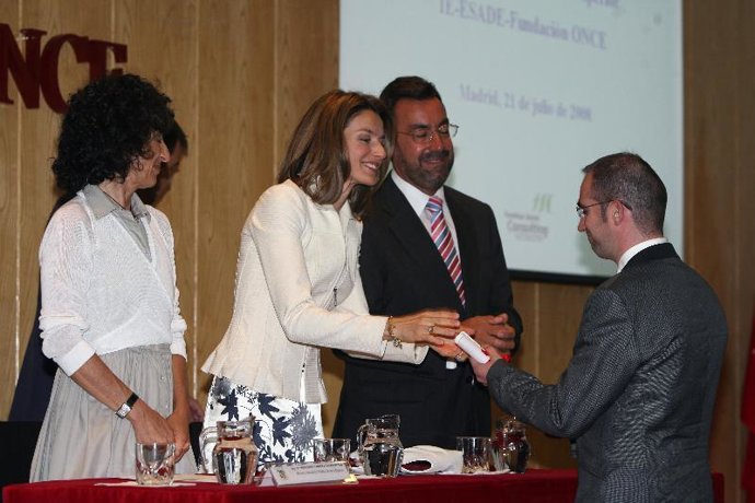 La princesa de Asturias en el acto de hoy.