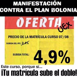 cartel manifestacion contra plan bolonia