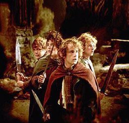 Los cuatro hobbits en 'El Señor de los Anillos'