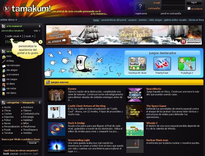 Tamakum Interactive, portal de juegos on-line