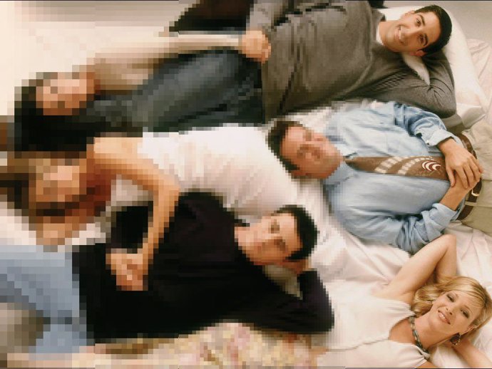 Degradado pixelado de la serie estadounidense Friends