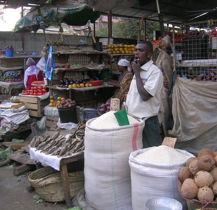 Mercado de comida en Tanzania