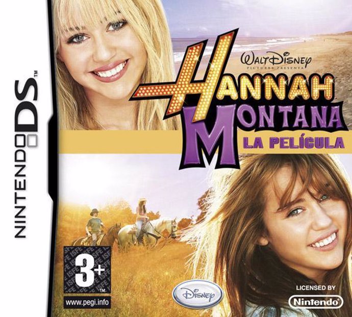 Portada del videojuego Hannah Montana La película para Nintendo DS