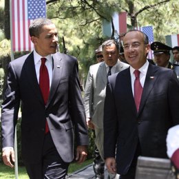 Barack Obama y Felipe Calderón en México