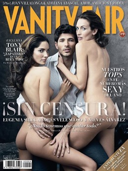 Portada de la revista Vanity Fair con Eugenia Silva, Nieves Alvarez y Andres Vel