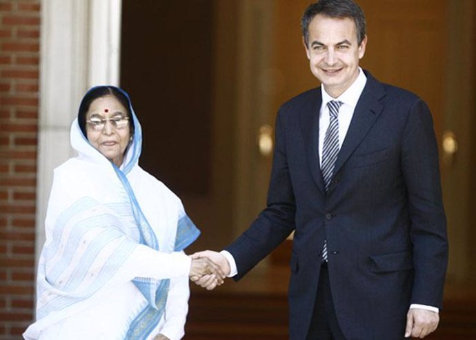 Zapatero y la presidenta de la India