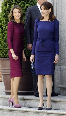 La Princesa Letizia y la primera dama francesa Carla Bruni en La Zarzuela