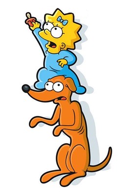 Maggie en un cartel promocional de la película de Los Simpson