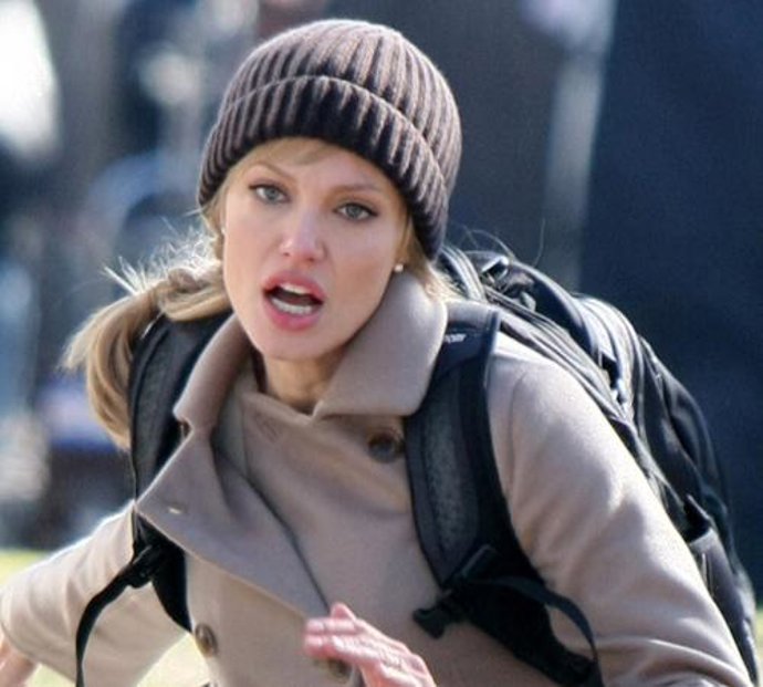 Angelina Jolie en el rodaje de Salt
