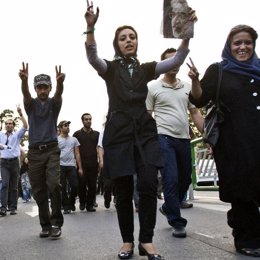 Manifestación electoral en Irán
