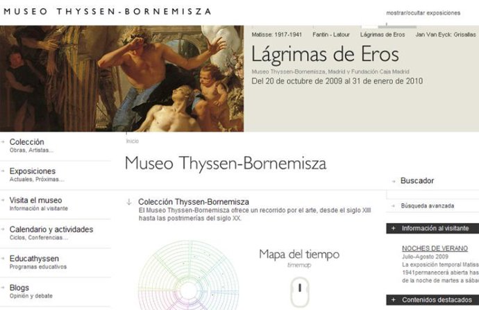 Portada de la web del Thyseen